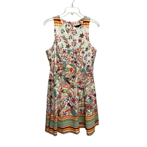 Maggy London Floral Sleeveless A-Line Dress Multicolor Size 12 US - Picture 1 of 9